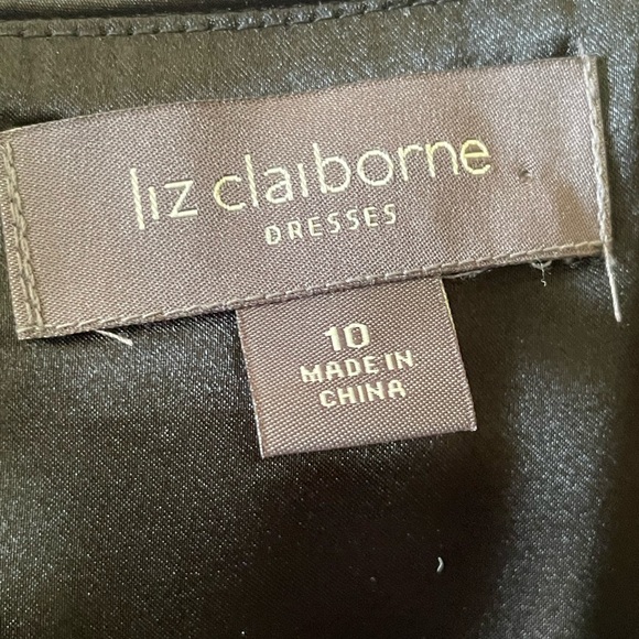 Liz Claiborne Dresses size 10 black rouched bodice with spaghetti straps - Picture 8 of 10